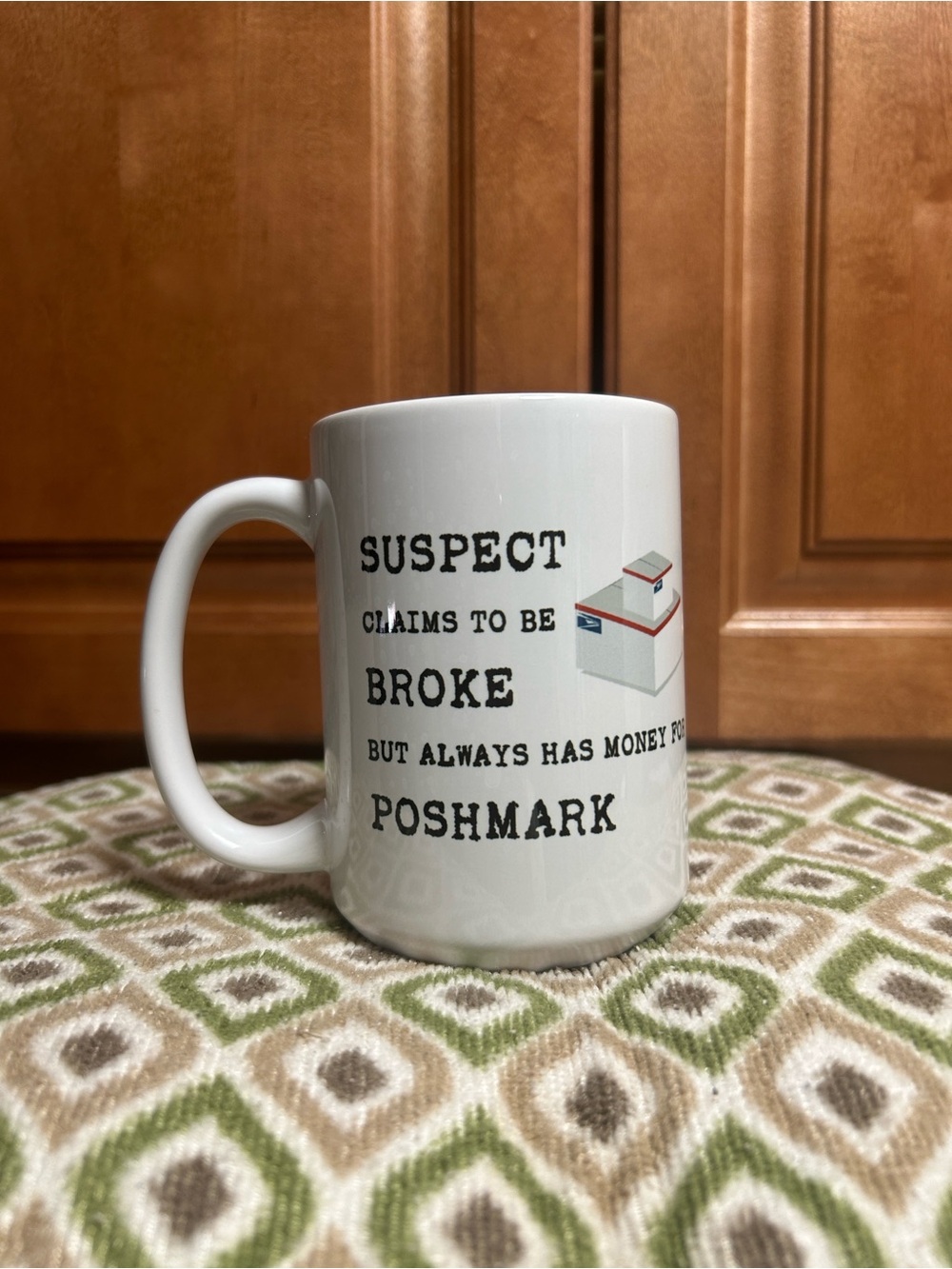 Hand Crafted White Mug with Humorous Text
